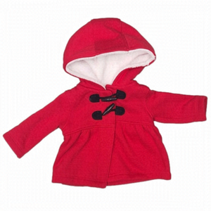Red hooded Fleece Lined jacket wjth bobble buttons - Carter's size 3m